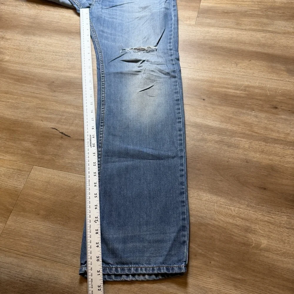 Diesel Waykee Jeans Men 32x32 Blue Straight Leg Distressed Medium Wash 0839C